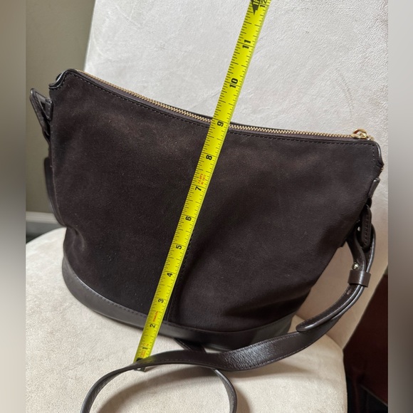 Cole Haan Espresso Suede Bucket Bag - Picture 3 of 6
